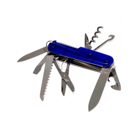 Нож Victorinox Huntsman, 91 мм, 15 функций, полупрозрачный синий - фото 5