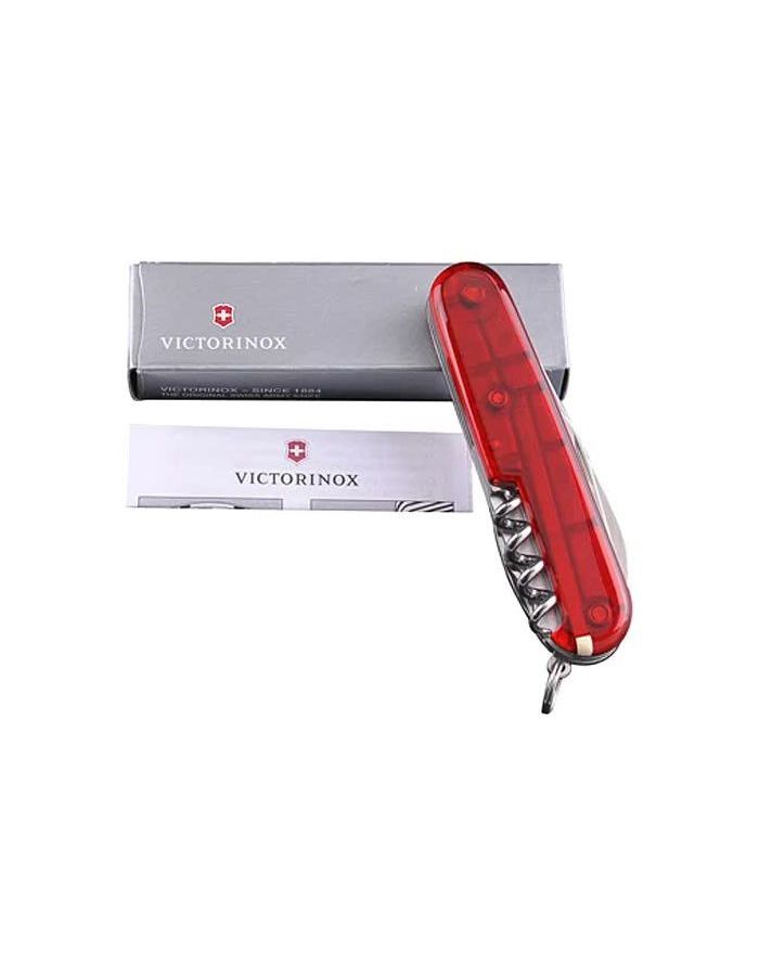 Нож Victorinox Spartan, 91 мм, 12 функций, прозрачный красный нож victorinox angler 91 мм 19 функций красный