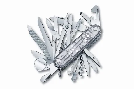 Нож Victorinox SwissChamp, 91 мм, 31 функция, полупрозрачный сер...