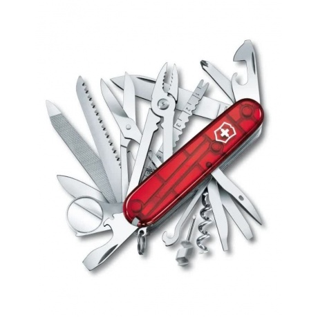 Нож Victorinox SwissChamp, 91 мм, 33 функции, полупрозрачный красный - фото 1