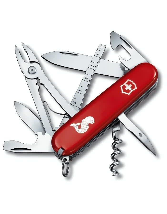 Нож Victorinox Angler, 91 мм, 19 функций, красный нож victorinox climber 91 мм 14 функций белый