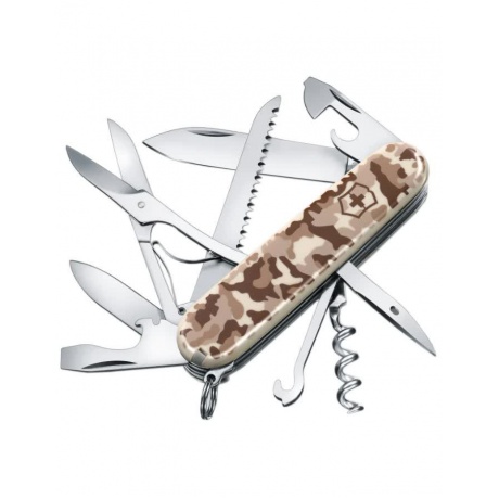 Нож Victorinox Huntsman, 91 мм, 15 функций, бежевый камуфляжный - фото 1