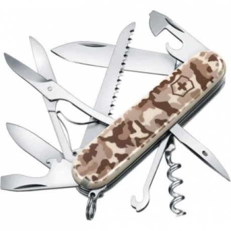 Нож Victorinox Huntsman, 91 мм, 15 функций, бежевый камуфляжный