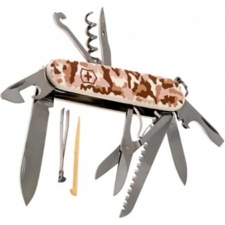 Нож Victorinox Huntsman, 91 мм, 15 функций, бежевый камуфляжный - фото 3
