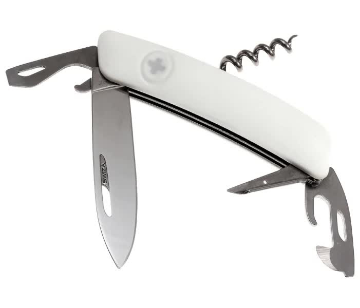 Швейцарский нож SWIZA D03 Standard, 95 мм, 11 функций, белый
