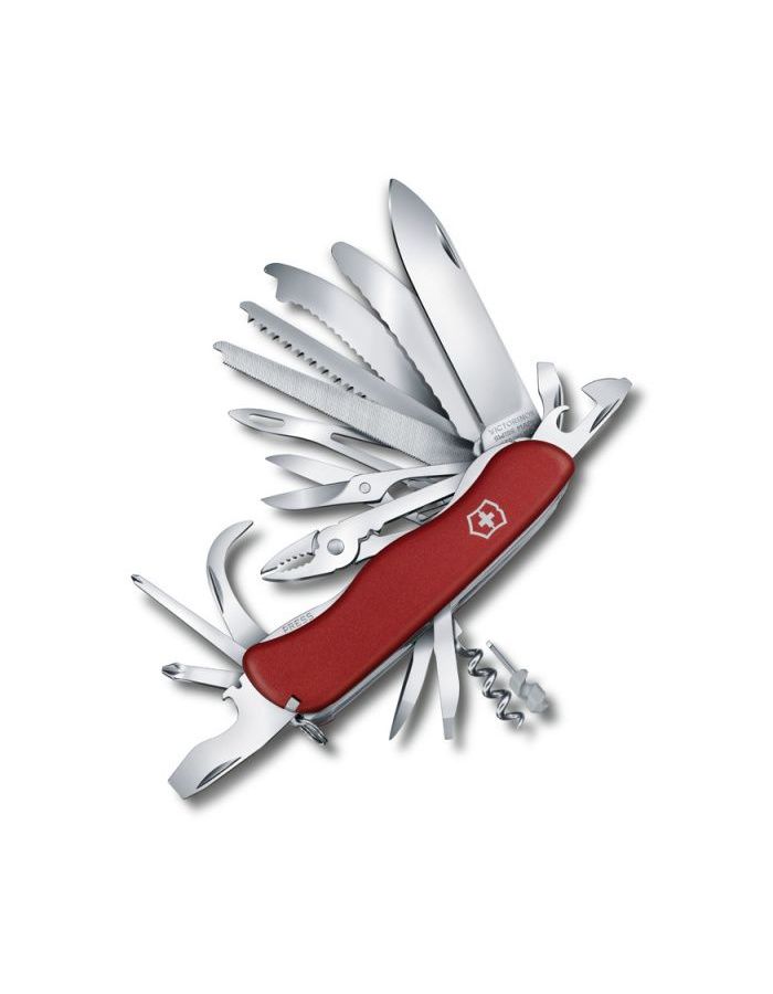 Нож Victorinox WorkChamp XL, 111 мм, 31 функция, с фиксатором лезвия, красный нож victorinox swisschamp 91 мм 31 функция полупрозрачный серебристый