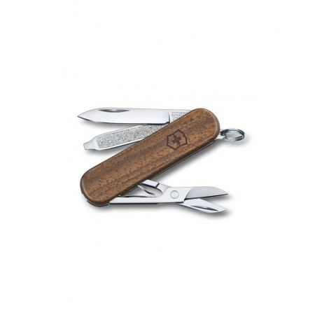Нож-брелок Victorinox Classic SD, 58 мм, 5 функций, рукоять из орехового дерева - фото 1