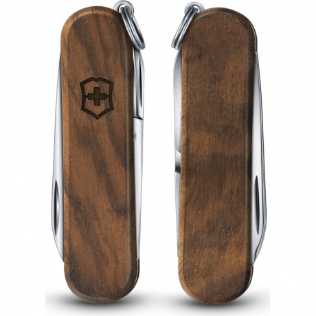 Нож-брелок Victorinox Classic SD, 58 мм, 5 функций, рукоять из орехового дерева - фото 5