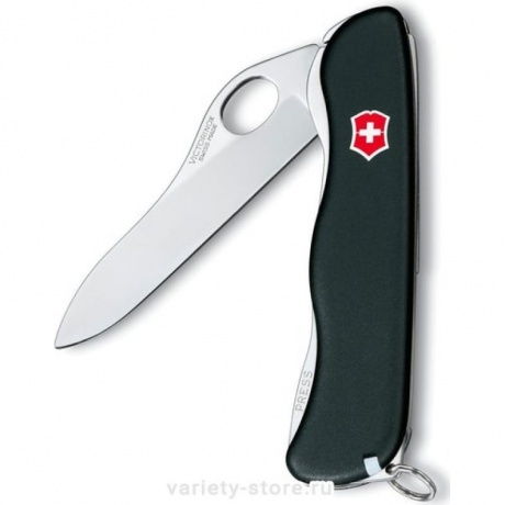 Нож Victorinox Sentinel One Hand belt-clip, 111 мм, 5 функций, с фиксатором лезвия, черный - фото 2