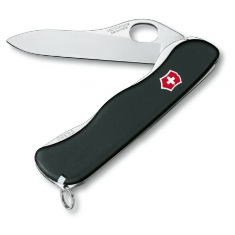 Нож Victorinox Sentinel One Hand, 111 мм, 4 функции, с фиксатором лезвия, черный - фото 1