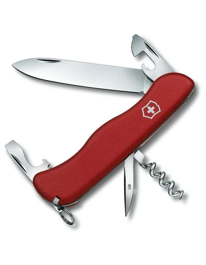 Нож Victorinox Picknicker, 111 мм, 11 функций, с фиксатором лезвия, красный нож victorinox trailmaster 111 мм 12 функций с фиксатором лезвия красный