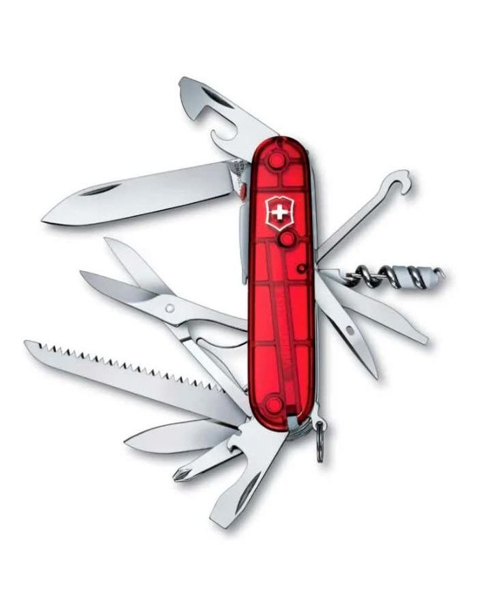 Нож Victorinox Huntsman Lite, 91 мм, 21 функция, полупрозрачный красный victorinox нож pruning knife 110 мм 1 функция красный блистер