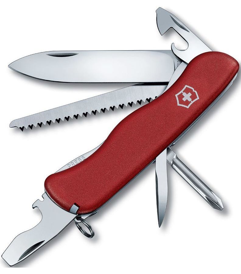 Нож Victorinox Trailmaster, 111 мм, 12 функций, с фиксатором лезвия, красный нож victorinox picknicker 111 мм 11 функций с фиксатором лезвия красный