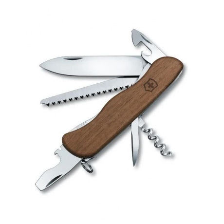 Нож Victorinox Forester, 111 мм, 10 функций, с фиксатором лезвия, деревянная рукоять - фото 1