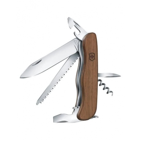 Нож Victorinox Forester, 111 мм, 10 функций, с фиксатором лезвия, деревянная рукоять - фото 4
