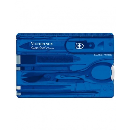 Мультитул швейцарская карточка Victorinox SwissCard 0.7122.T2, синий - фото 1