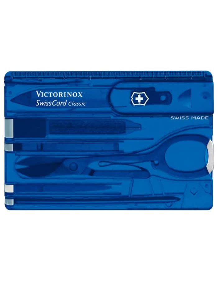 Мультитул швейцарская карточка Victorinox SwissCard 0.7122.T2, синий цена и фото
