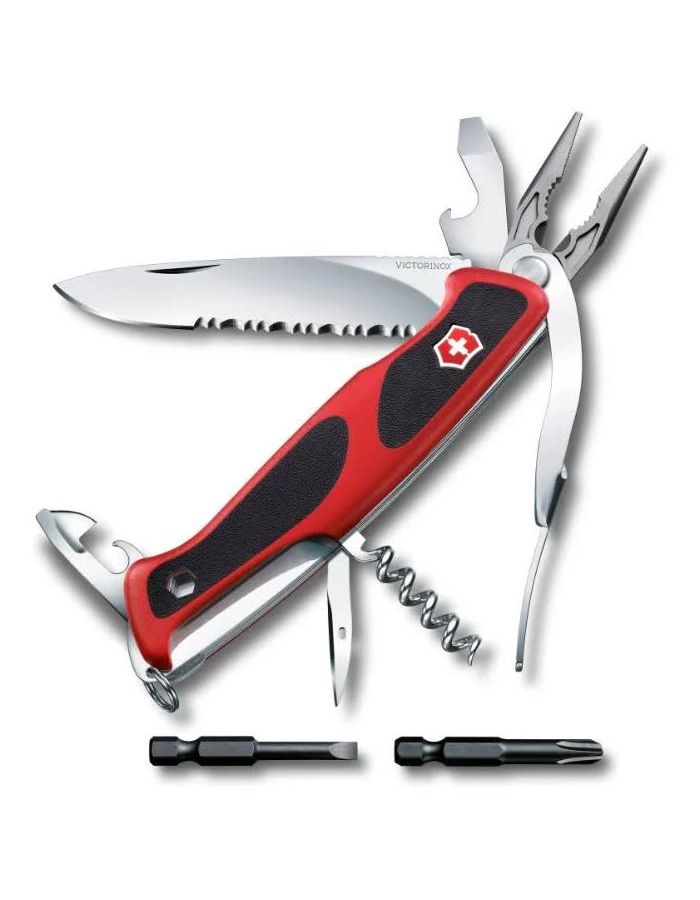Нож Victorinox RangerGrip 174 Handyman, 130 мм, 17 функций, красный с черным мультитул victorinox rangergrip 174 handyman 0 9728 wc красный черный