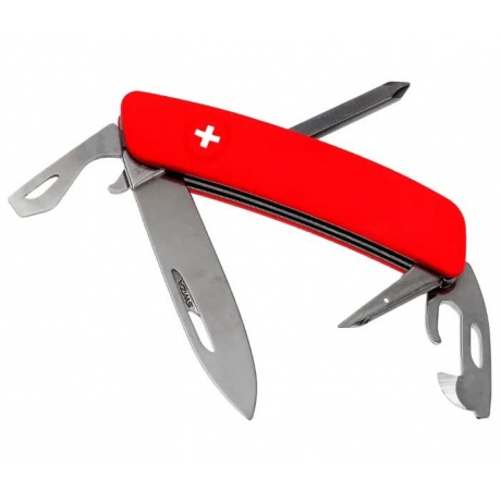 Швейцарский нож SWIZA D04 Standard, 95 мм, 11 функций, красный (блистер) - фото 1