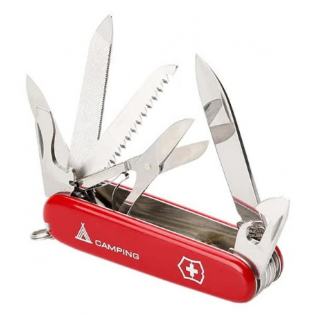 Нож Victorinox Ranger, 91 мм, 21 функция, красный с логотипом &quot;camping&quot; - фото 2