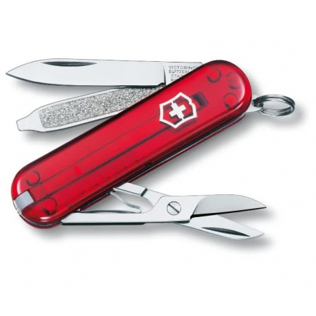 Нож Victorinox Classic, 58 мм, 7 функций, красный, блистер - фото 4