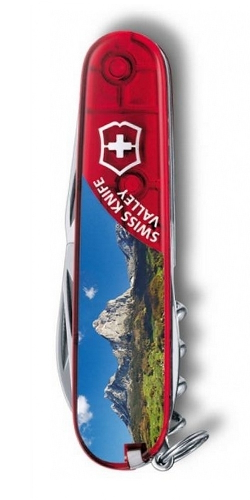 Нож Victorinox Climber Swiss Valley, 91 мм, 14 функций, полупрозрачный красный (подар. упак.)