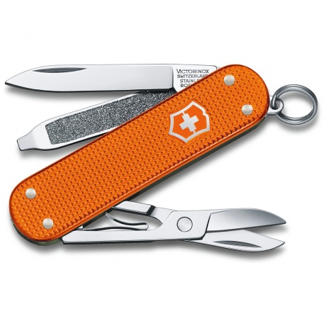 Нож-брелок Victorinox Classic Alox LE 2021, 58 мм, 5 функций, алюминиевая рукоять, оранжевый - фото 1