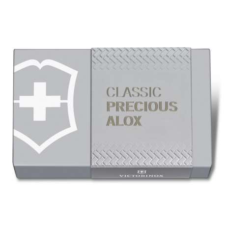 Нож-брелок Victorinox Classic SD Precious Alox, 58 мм, 5 функций, &quot;Infinite Grey&quot; (подар. упаковка) - фото 4