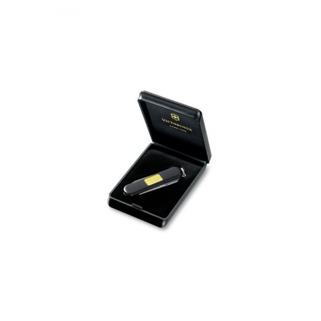 Нож-брелок Victorinox Classic с золотым слитком 1 гр, 58 мм, 7 функций, черный - фото 2
