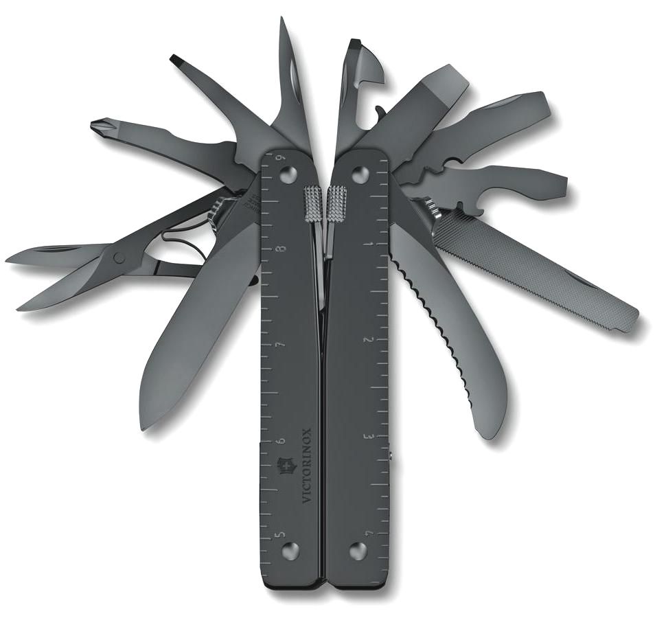 цена Мультитул Victorinox SwissTool MXBS, 115 мм, 26 функций, черный, нейлоновый чехол