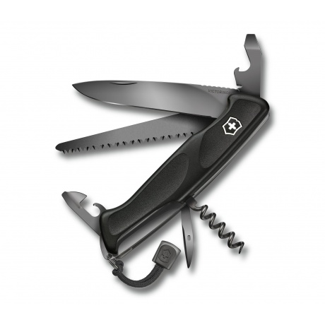 Нож Victorinox RangerGrip 55, 130 мм, 12 функций, черный 0.9563.C31P - фото 1