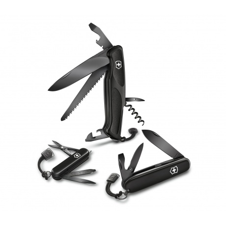 Нож Victorinox RangerGrip 55, 130 мм, 12 функций, черный 0.9563.C31P - фото 2