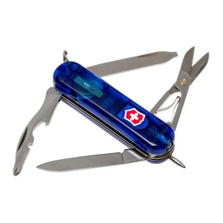 Нож-брелок Victorinox Classic Midnite Manager, 58 мм, 10 функций, синий полупрозрачный 0.6366.T2 - фото 3