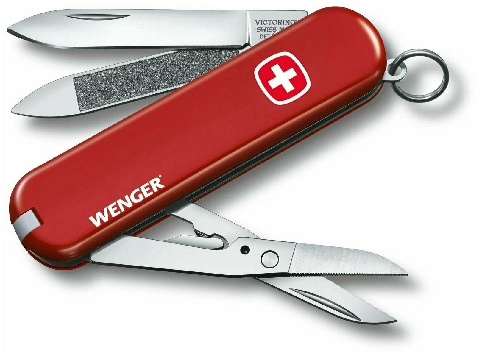 Нож Victorinox Wenger, 65 мм, 7 функций, красный 0.6423.91 нож victorinox electrician 93 мм 7 функций серебристый