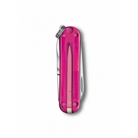 Нож Victorinox Classic Nail Clip 580, 65 мм, 8 функций, полупрозрачный розовый 0.6463.T5 - фото 3