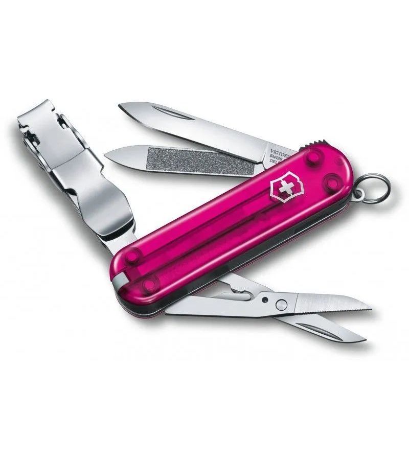 Нож Victorinox Classic Nail Clip 580, 65 мм, 8 функций, полупрозрачный розовый 0.6463.T5