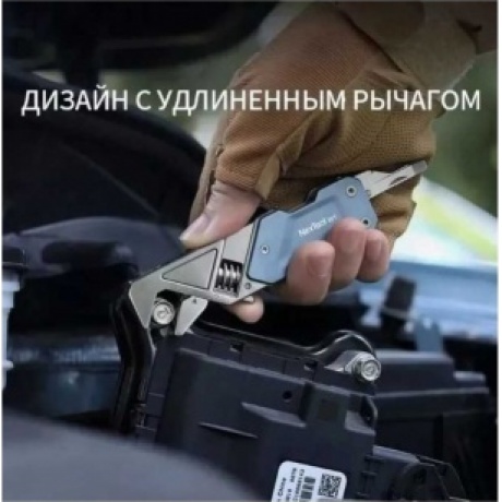 Мультитул-ключ Nextool (Xiaomi) Light Wrench W1, 6 функций, голубо-серый (NE20238) - фото 5