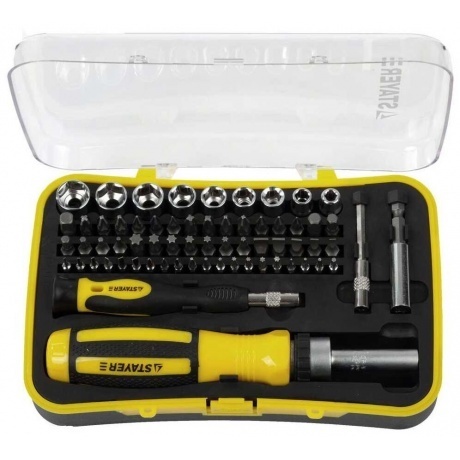 

Набор бит и торцевых головок Stayer Master 25310-H65 (65 предметов)