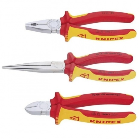 Набор инструмента шарнирно-губцевого Knipex KN-002012 (3 предмета) - фото 2