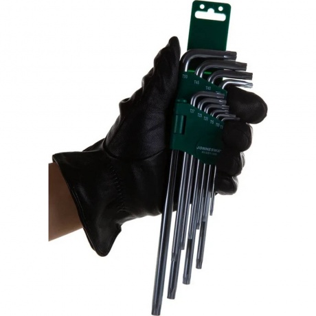Комплект угловых ключей Jonnesway TORX EXTRA LONG H12S110S - фото 5