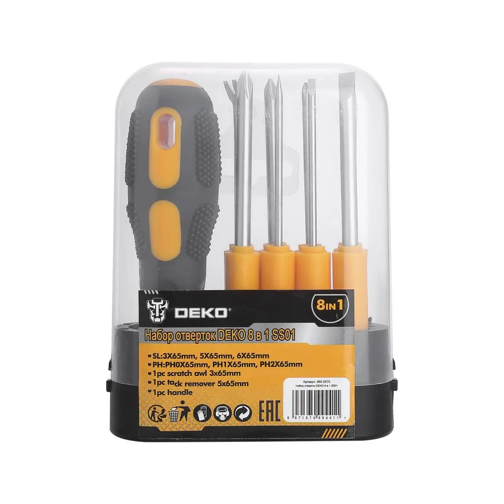 Набор отверток DEKO 8 в 1 SS01 - фото 1
