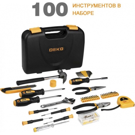 Набор инструментов для дома DEKO TZ100 (100шт.) - фото 3