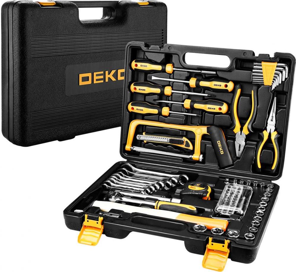 цена Профессиональный набор инструмента для дома и авто в чемодане Deko DKMT89 (89 предметов)