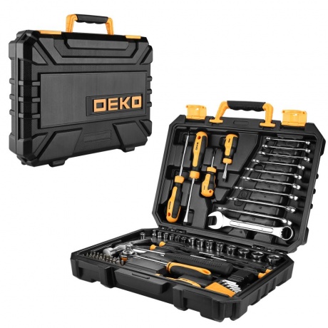 Универсальный набор инструмента для дома и авто в чемодане Deko DKMT74 (74 предмета) - фото 1