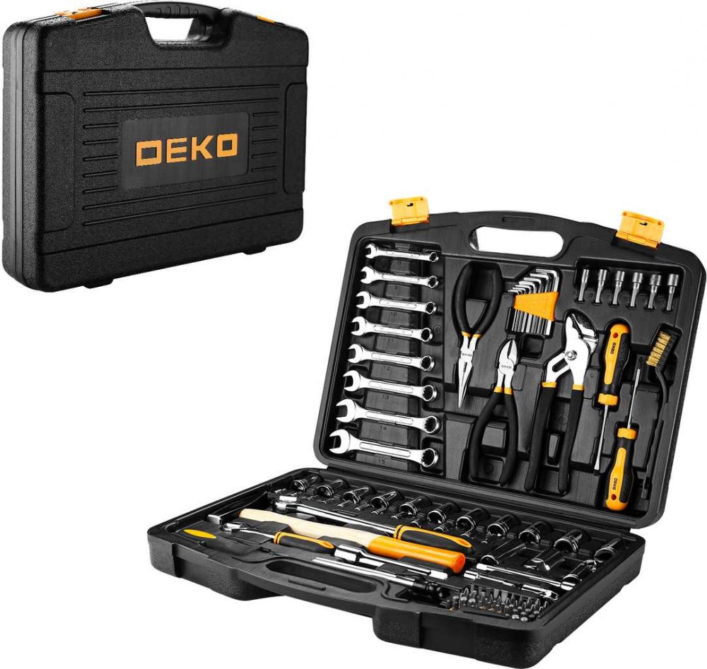 цена Профессиональный набор инструмента для дома и авто в чемодане Deko DKMT113 (113 предметов)