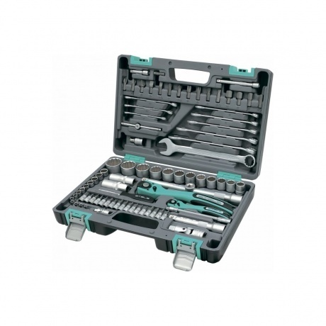 

Набор инструментов 1/2", 1/4", CrV, 12 гранные головки, пластиковый кейс, 82 предмета Stels