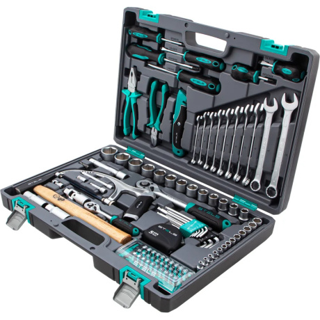 Набор инструментов, 1/2", 1/4", CrV, пластиковый кейс 98 предметов Stels (14111)