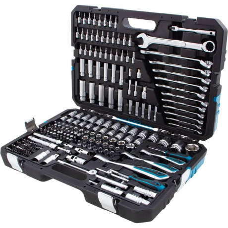 Набор инструментов, 1/2", 3/8", 1/4", CrV, 120 зубьев, 216 предметов Gross (14157)
