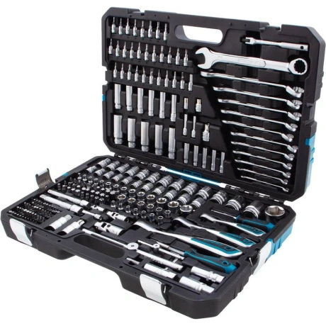 Набор инструментов, 1/2", 3/8", 1/4", CrV, 120 зубьев, 216 предм...