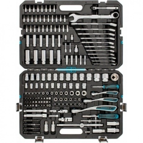 Набор инструментов, 1/2", 3/8", 1/4", CrV, 120 зубьев, 216 предм...